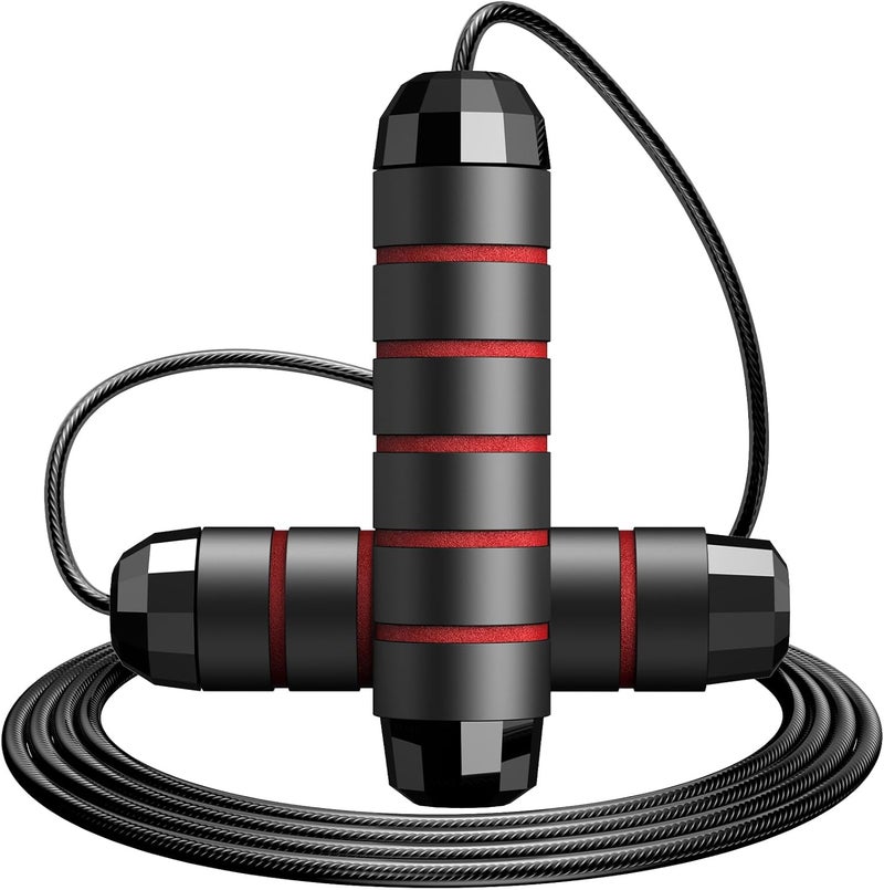 SKIFUL Jump Rope,Tangle-Free Rapid Speed Jump Rope with Ball Bearings for Men,Women and Kids,Adjustable Steel Skipping Rope with Ergonomic Foam Handles,A Ideal Equipment and Accessories for Workout,Fitness,Exercise,Home Gym,Slim Body - Image 1